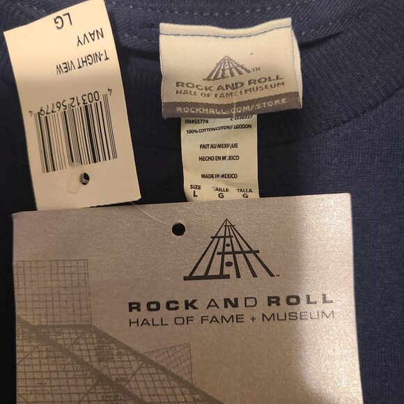 NWT Rock and Roll Hall of Fame HOF Pyramid Mens Sz Large T Shirt Navy Blue New - Picture 7 of 8